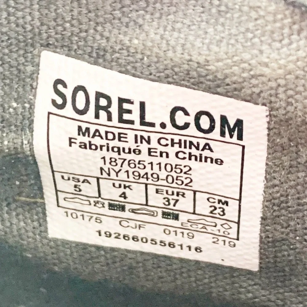 SOREL Gray Joan of Arctic Wedge Hidden Heel Chelsea Boot WOMEN'S Size 5 - Picture 8 of 12